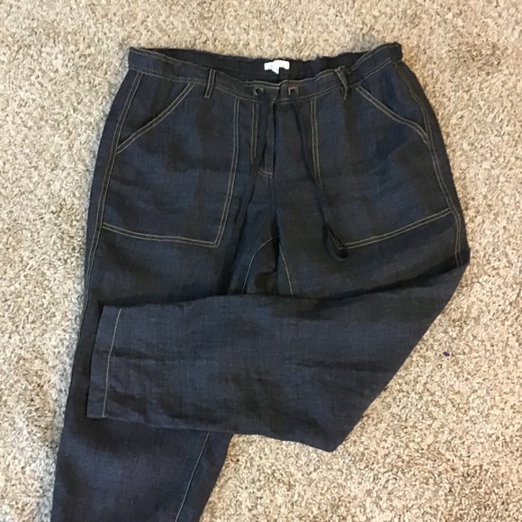 Eileen Fisher Pants - Eileen Fisher Chambray Drawstring Waist Pants SZ M